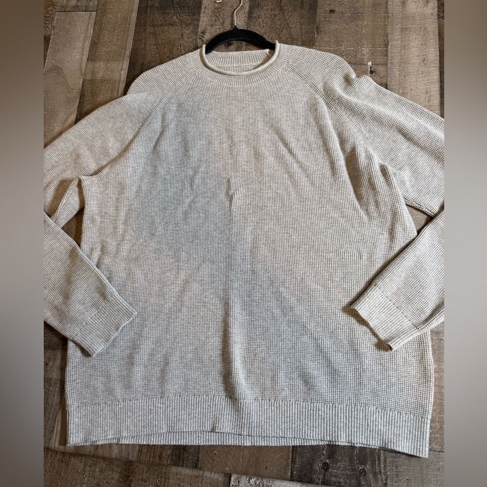 Ministry of Supply Waffle Knit Sweater XL Gray Crewneck‎ Minimalist Tech